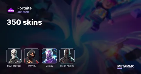 S | 350 skins + OG Skull + Ikonik + Galaxy + Black knight