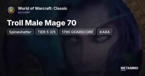 Spineshatter - Troll Male Mage 70 [TIER 5 3/5] [1790 GEARSCORE] [KARA / TK / SSC / HYJAL ATTUNED]
