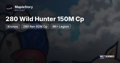 Kronos | 280 Wild Hunter 150M Cp | 280 Ren 92M Cp | 9K+ Legion | OG email