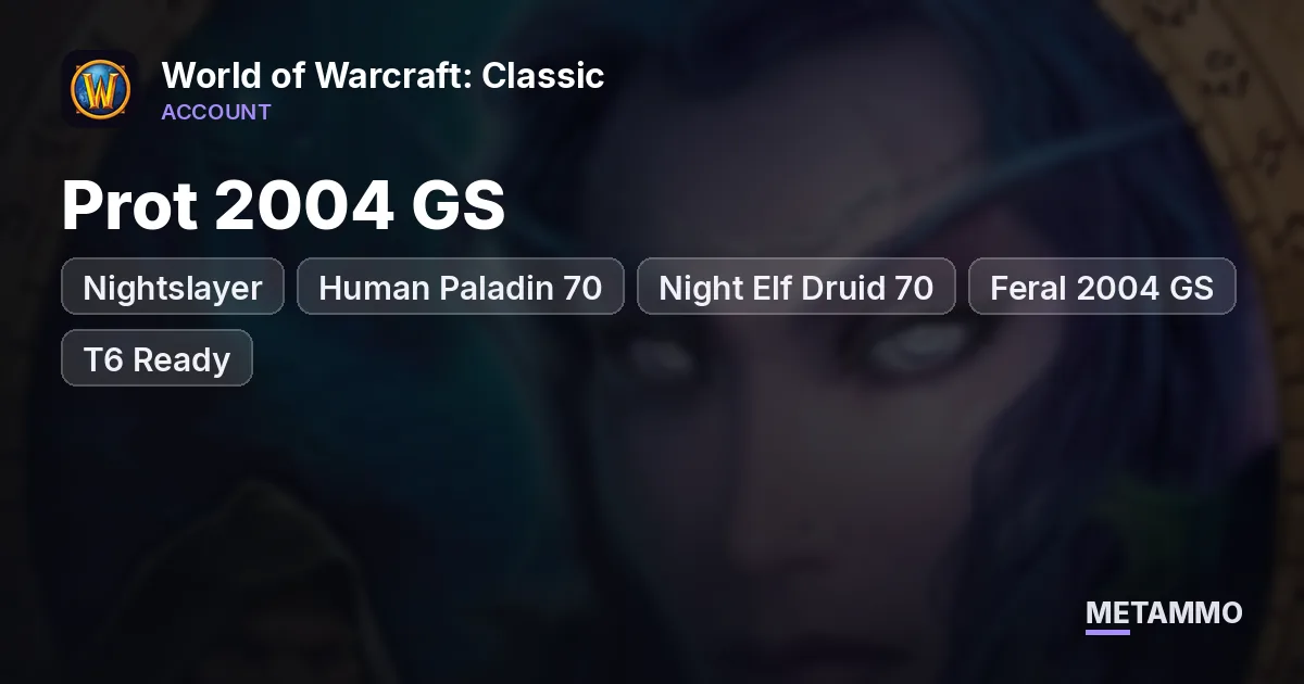 Nightslayer - Human Paladin 70 + Night Elf Druid 70 ■ Prot 2004 GS + Feral 2004 GS ■ T6 Ready ■ - World of Warcraft: Classic account summary