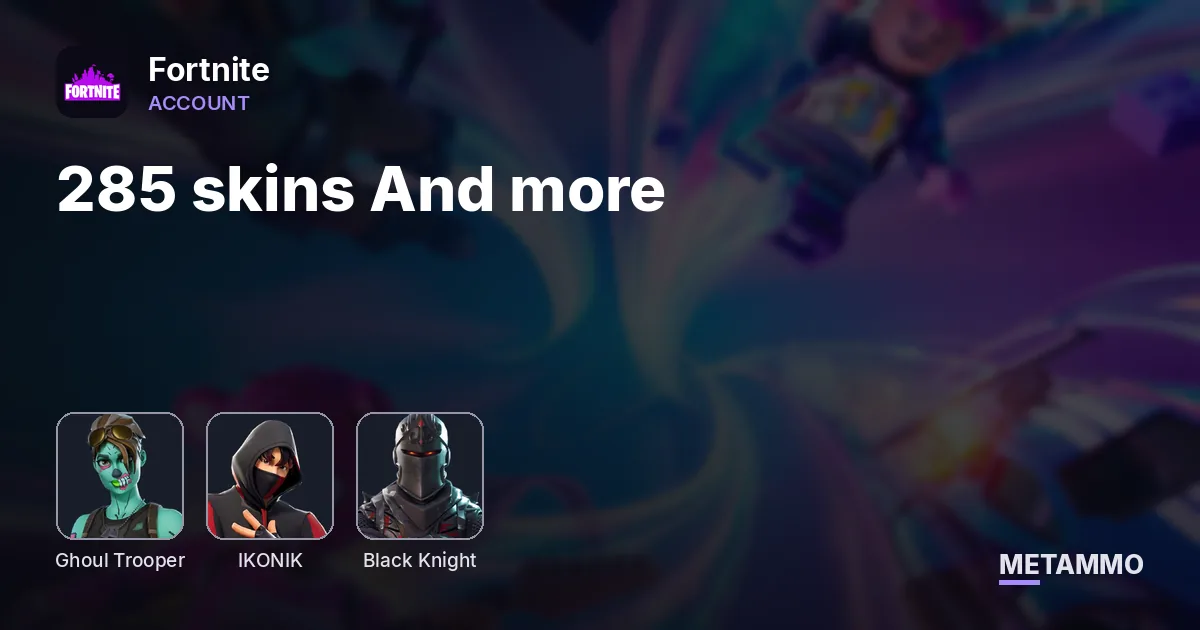OG Ghoul | IKONIK | Black Knight | 285 skins And more - Fortnite account summary