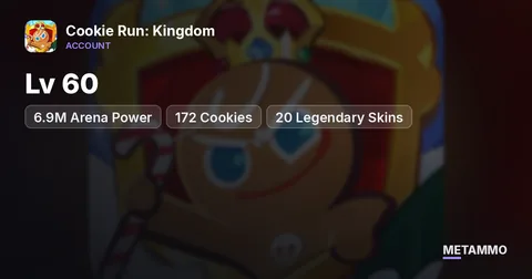 Lv 60 | 6.9M Arena Power | 172 Cookies | 20 Legendary Skins