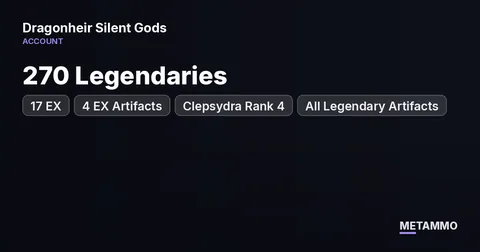 270 Legendaries | 17 EX | 4 EX Artifacts | Clepsydra Rank 4 | All Legendary Artifacts