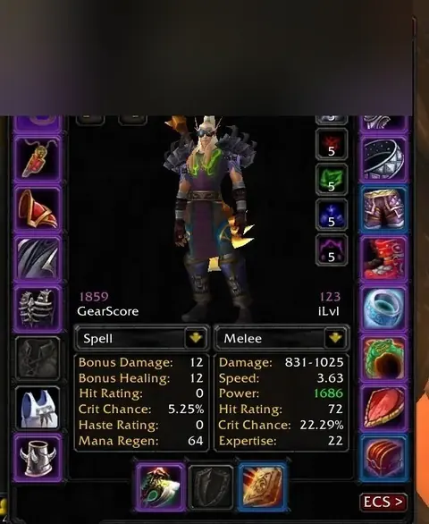Spineshatter - Blood Elf Paladin 70◈2010 GS◈RET/PROT/HEAL◈FULL A2 PVP RET◈FULL T5/T4◈AP 4k◈ALL ATTUNES◈ - World of Warcraft: Classic account screenshot 4