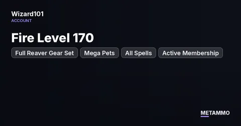 Fire Level 170 | Full Reaver Gear Set | Mega Pets | All Spells | Active Membership