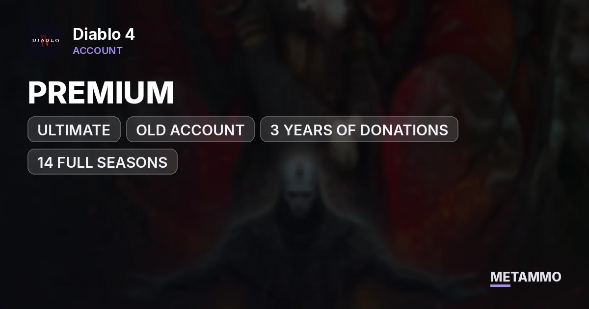 PREMIUM | ULTIMATE | OLD ACCOUNT | 3 YEARS OF DONATIONS | 14 FULL SEASONS - Diablo 4 account summary