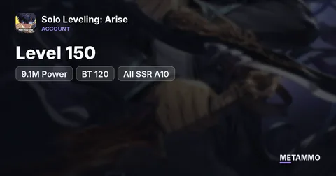 Level 150 | 9.1M Power | BT 120 | All SSR A10