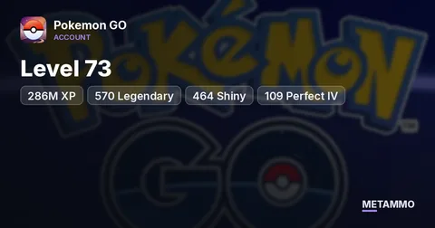 Level 73 | 286M XP | 570 Legendary | 464 Shiny | 109 Perfect IV
