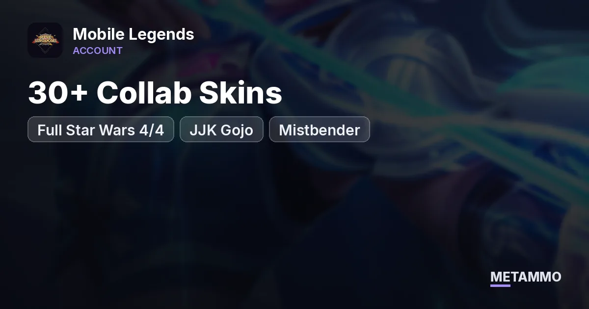 Full Star Wars 4/4 | JJK Gojo | 30+ Collab Skins | Mistbender - Mobile Legends account summary