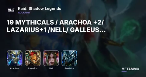 19 MYTHICALS / ARACHOA +2/  LAZARIUS+1 /NELL/ GALLEUS / PREDATOR AND MORE