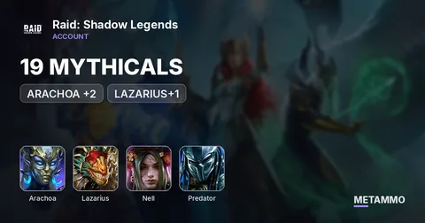 19 MYTHICALS / ARACHOA +2/ LAZARIUS+1 /NELL/ GALLEUS / PREDATOR AND MORE
