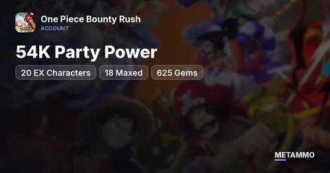 20 EX Characters (18 Maxed) | 54K Party Power | 625 Gems