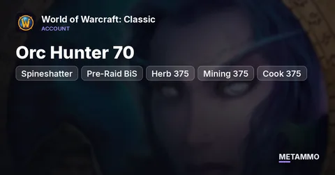 Spineshatter - Orc Hunter 70 ■ Pre-Raid BiS ■ Herb 375 ■ Mining 375 ■ Cook 375