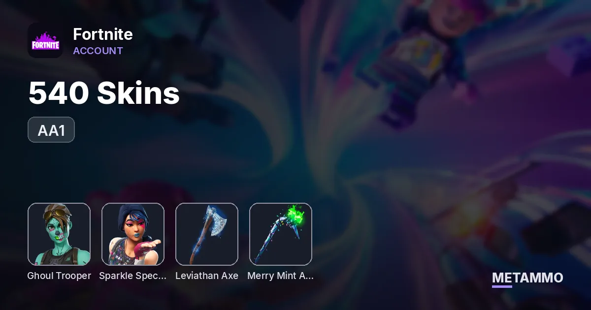 540 Skins | OG Ghoul | Sparkle | Leviathan Axe | AA1 | Minty Axe - Fortnite account summary