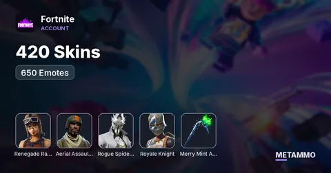 420 Skins | 650 Emotes | OG Renegade Raider | OG Aerial Assault Trooper | Rogue Spider Knight | Royale Knight | Mint Axe