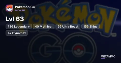 Lvl 63 | 736 Legendary + 40 Mythical | 56 Ultra Beast | 155 Shiny | 47 Dynamax + 48 Gigantamax | 2755 Coins
