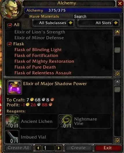 Nightslayer - Orc Shaman 70◈ENH◈RESTO◈ELEM◈1850 GS PVP◈1772 GS PVE◈Herb/Alch 375◈ - World of Warcraft: Classic account screenshot 2