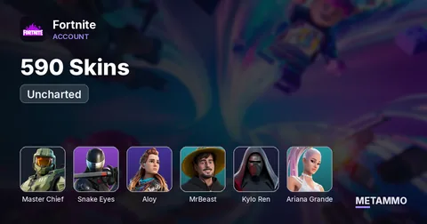 590 Skins | Snake Eyes | Aloy | MrBeast | Uncharted | Kylo Ren | Master Chief | Ariana Grande