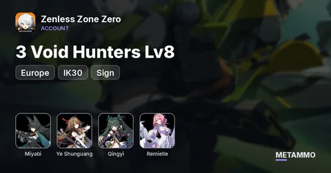 EU IK30 | 3 Void Hunters Lv8 | Miyabi + Sign | Ye Shunguang + Sign | Qingyi + Sign | Remielle