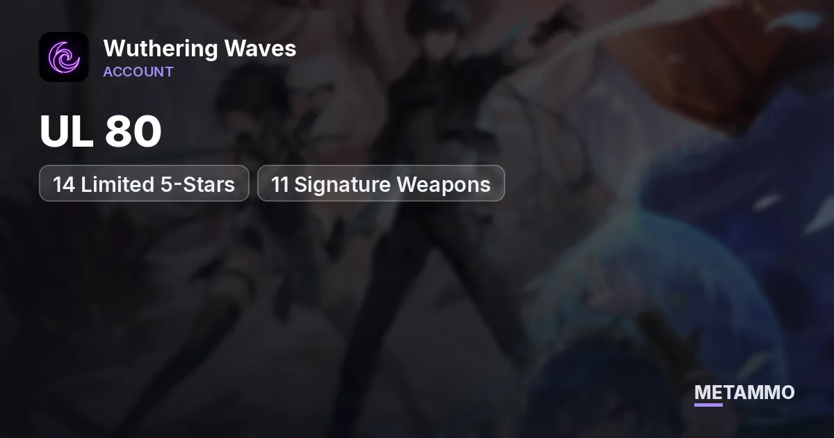 UL 80 | 14 Limited 5-Stars | 11 Signature Weapons - Wuthering Waves account summary