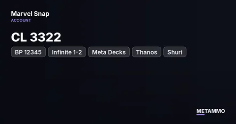 CL 3322 | BP 12345+ | Infinite 1-2 | Meta Decks | Thanos + Shuri