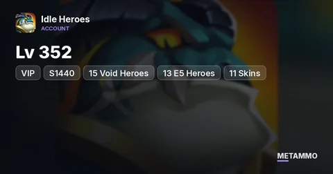 iOS | Lv 352 | VIP | S1440 | 15 Void Heroes | 13 E5 Heroes | 11 Skins | 5.7B Team Power