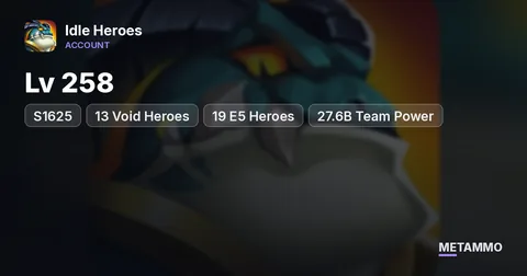 iOS | Lv 258 | S1625 | 13 Void Heroes | 19 E5 Heroes | 27.6B Team Power