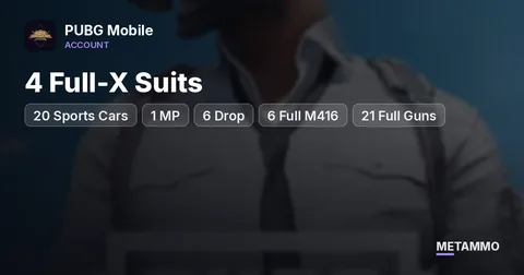 4 Full-X Suits | 20 Sports Cars | 1 MP + 6 Drop | 6 Full M416 | 21 Full Guns | 40 Kill Chats