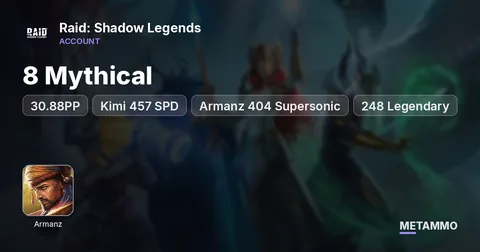 30.88PP | Kimi 457 SPD | Armanz 404 Supersonic | 8 Mythical | 248 Legendary