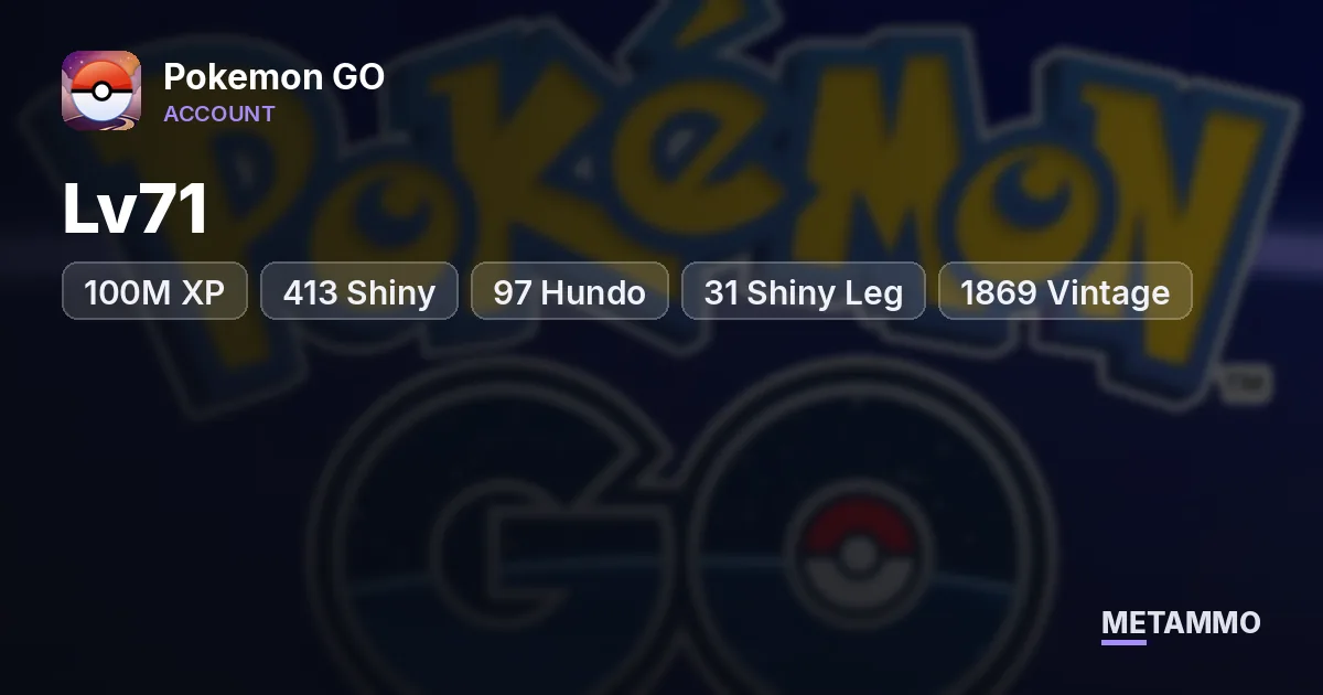 2016 | Lv71 | 100M XP | 413 Shiny | 97 Hundo | 31 Shiny Leg | 1869 Vintage | 2.4M Dust | 3100 Storage | 0 Ban - Pokemon GO account summary