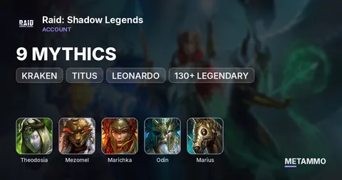 KRAKEN | 9 MYTHICS | THEODOSIA, MEZOMEL, MARICHKA, ODIN, TITUS, MARIUS, LEONARDO | 130+ LEGENDARY