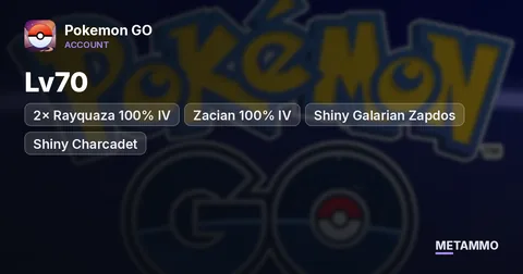 Lv70 | 2× Rayquaza 100% IV | Zacian 100% IV | Shiny Galarian Zapdos | Shiny Charcadet