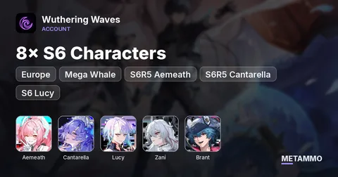 EU Mega Whale | 8× S6 Characters | S6R5 Aemeath | S6R5 Cantarella | S6 Lucy | S6 Zani | S6 Brant