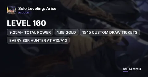 LEVEL 160 | 9.25M+ TOTAL POWER | 1.9B GOLD | 1545 CUSTOM DRAW TICKETS | EVERY SSR HUNTER AT A10/A10