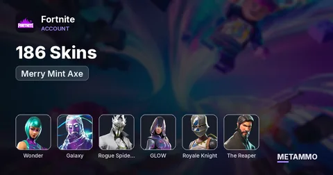 186 Skins | Wonder | Galaxy | Rogue Spider Knight | Glow | Royale Knight | Reaper | Merry Mint Axe