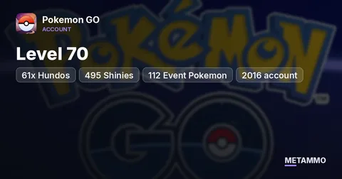 Level 70 | 61x Hundos | 495 Shinies | 112 Event Pokemon | 2016 account