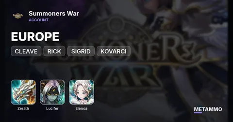 EUROPE | CLEAVE | ZERATH, LUCIFER, ELENOA, RICK, SIGRID, KOVARCI | GREAT RUNES