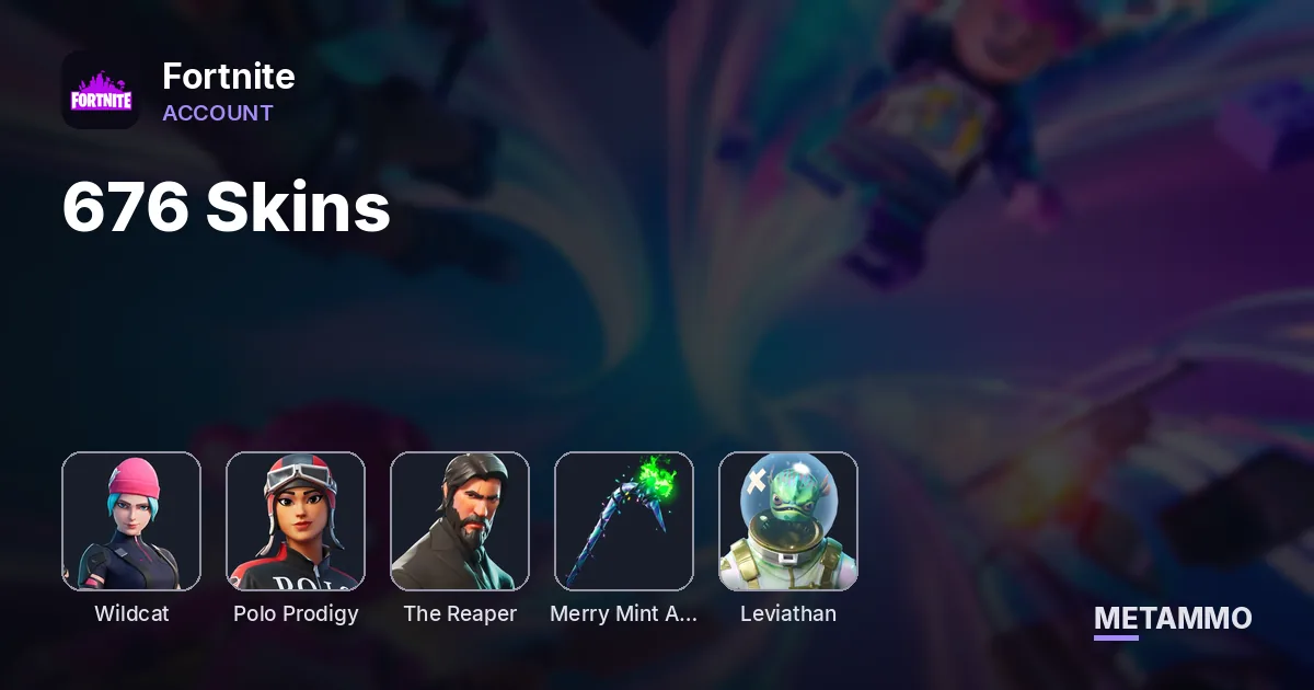 676 Skins | Wildcat | Polo | Reaper | Minty | Leviathan - Fortnite account summary