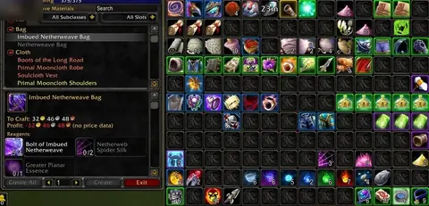 Spineshatter - Blood Elf Priest 70 ■ Holy 1860 GS ■ SP PvP 1920 GS ■ Tailor 375 ■ Fly 280% - World of Warcraft: Classic account screenshot 2
