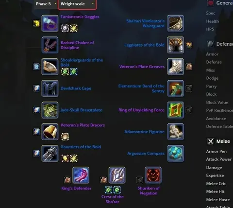 Thunderstrike - Night Elf Warrior 70 ■ DPS/Prot 1704 GS ■ PvP Gear - World of Warcraft: Classic account screenshot 1