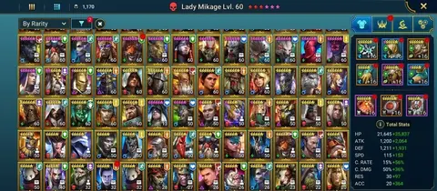 10M POWER, LVL100, 1 MYTHIC, 120+LEGENDARIES, 90M SILVER - Raid: Shadow Legends account screenshot 2