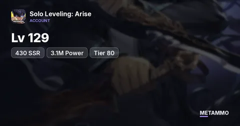 Lv 129 | 430 SSR | 3.1M Power | Tier 80