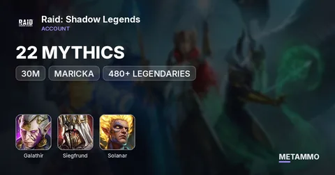 30M | 22 MYTHICS | GALATHIR, SIEGFRUND, SOLANAR, MARICKA | 480+ LEGENDARIES