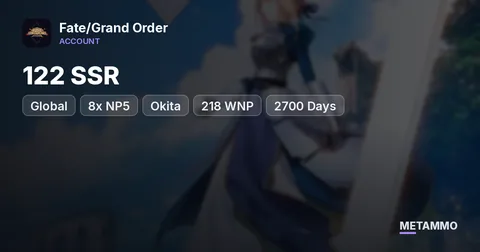 Global Collector | 122 SSR | 8x NP5 (Okita, Sitonai, Guifei) | 218 WNP | Complete Support | 2700 Days
