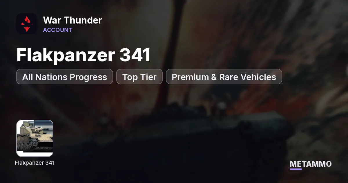 All Nations Progress | Flakpanzer 341 | Top Tier + Premium & Rare Vehicles - War Thunder account summary