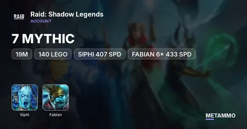 19M | 140 LEGO | 7 MYTHIC | SIPHI 407 SPD | FABIAN 6* 433 SPD
