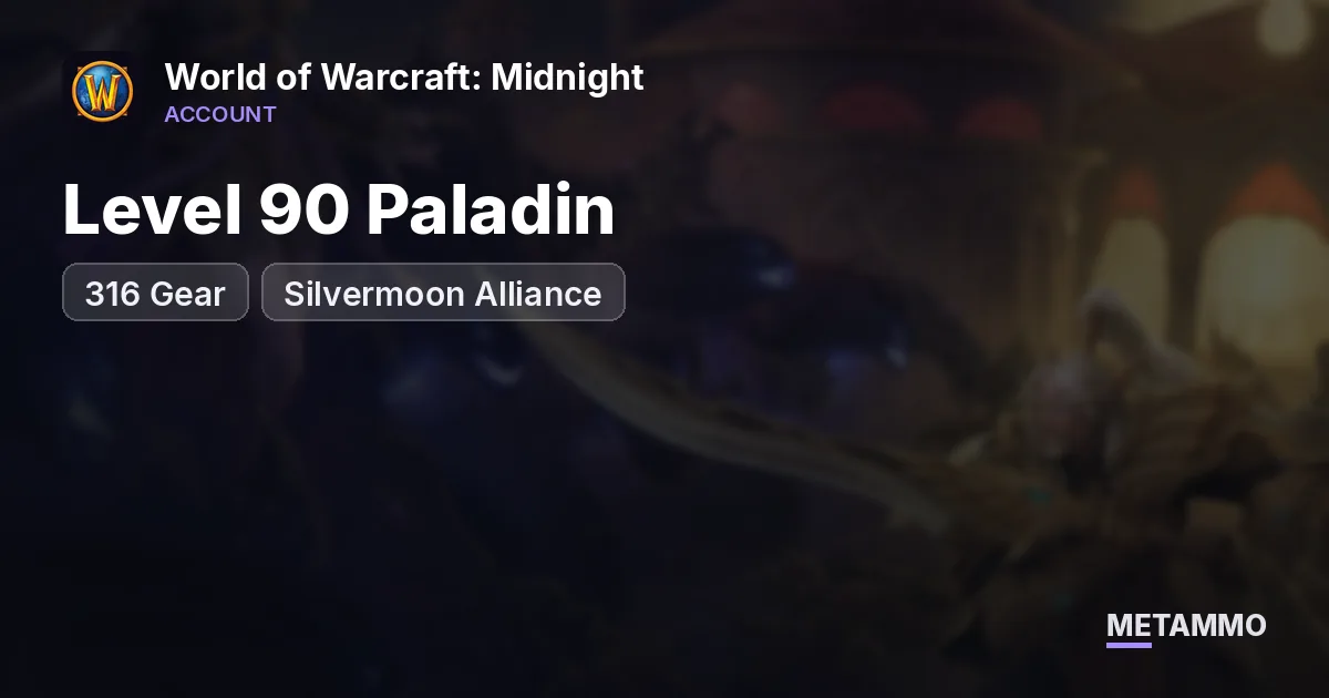 Level 90 Paladin | 316 Gear | Silvermoon Alliance - World of Warcraft: Midnight account summary