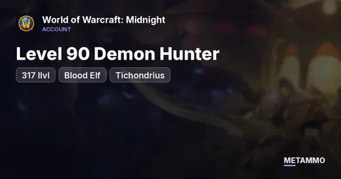 Level 90 Demon Hunter | 317 Ilvl | Blood Elf | Tichondrius