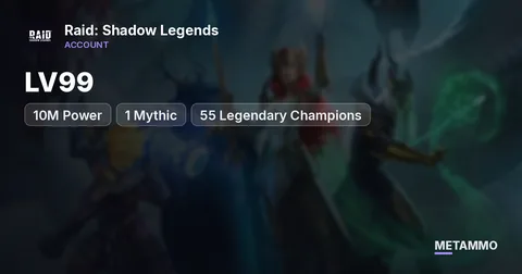 LV99 | 10M Power | 1 Mythic | 55 Legendary Champions