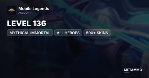 MYTHICAL IMMORTAL | LEVEL 136 | ALL HEROES| 590+ SKINS